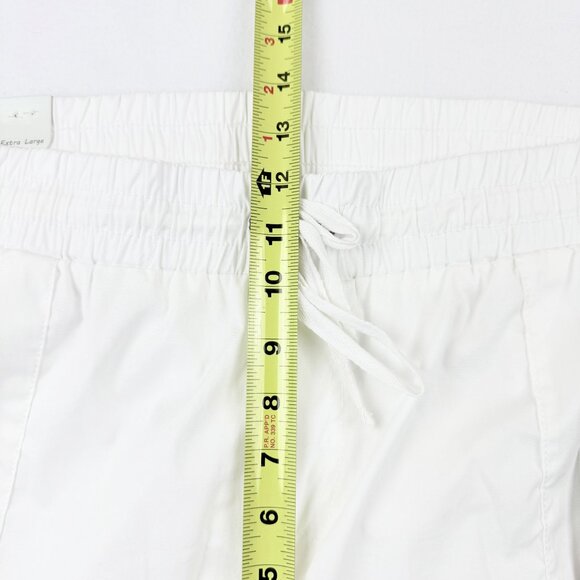 Palm Rio Womens Pull-on Elastic/Drawstring Stretch Poplin White Capris Sz XL NWT - Picture 9 of 11